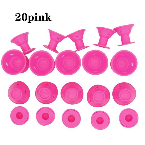 

hair straighteners 20pcs easy styling sleep in gift home cosmetic curler reusable salon bell mushroom shape heat for her silicone rolle, Black