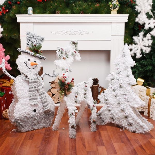 

white glowing snowman christmas decoration window scene house christmas decorations l counter craft ornaments for the family