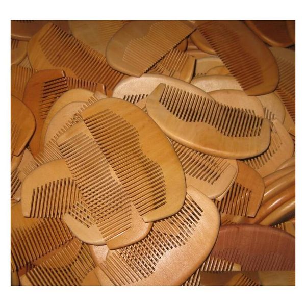 

50pcs/lot customized combs engraved logo natural peach wooden laser comb carven beard comb pocke qylsgq lipper, Silver