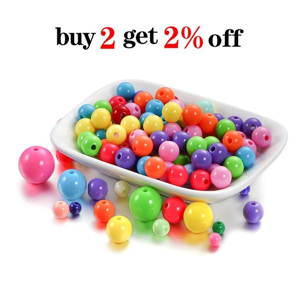 

200pcs 6-20mm acrylic round beads candy color loose spacer bead handcraft for diy jewelry making findings supplies acc bbyzph