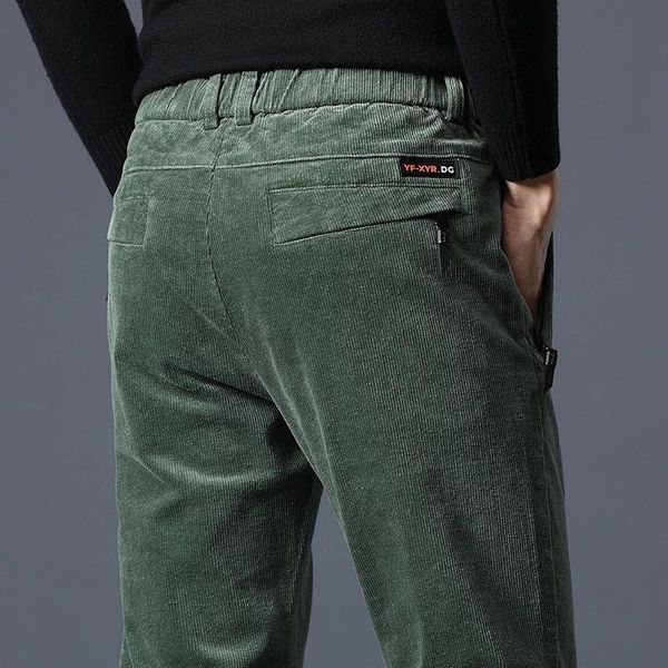 

men vintage winter corduroy slim 4 color casual dress suit pants fashion business brand clothes jeans trousers plus size 40, Blue
