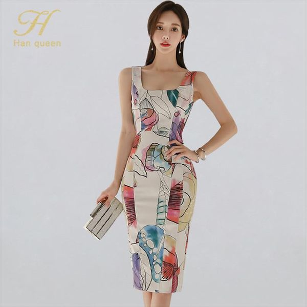 

women print knee length dress summer boho backless sheath pencil bodycon dresses sleeveless tank 2019 vestidos, Black;gray