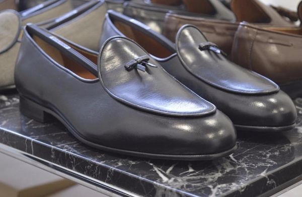 

black lazy shoes summer winter sheepskin british style men loafers