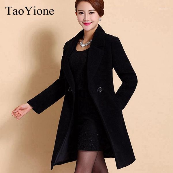 

woolen coats 2020 spring autumn women elegant long wool jackets femela plus size coat fashion ladies coat women femininos1, Black