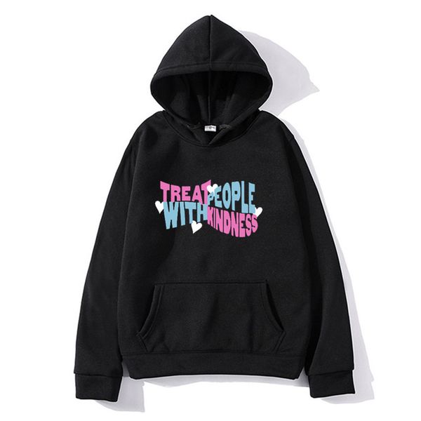 

harry styles tpwk treat people with kindness hoodies women men hip hop sweatshirts adore u thick velvet warm hoodedx1014, Black