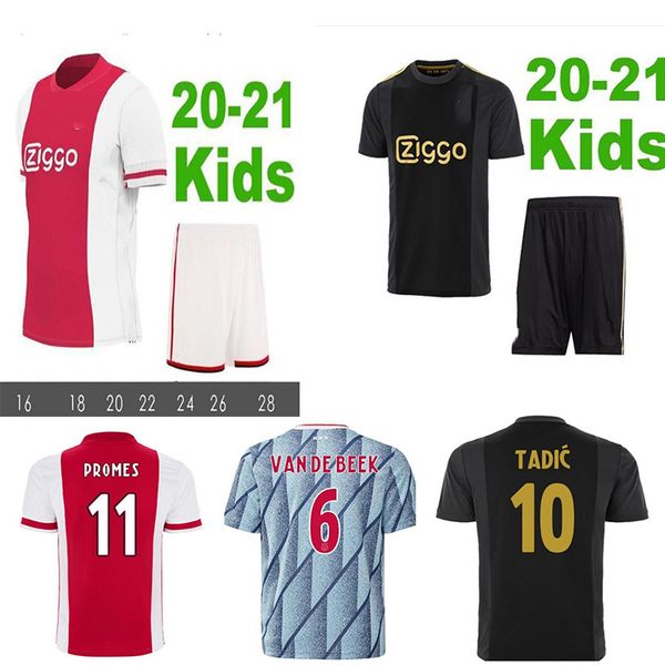 

20 21 ajax amsterdam soccer jersey 2020 2021 tadic klaassen traore promes neres cruyff men+kids kit football shirt, Black;yellow
