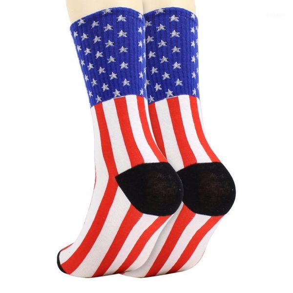 

sports socks men women washable gift cotton blend cycling striped stockings breathable compression flag printed daily  sport socks1, Black