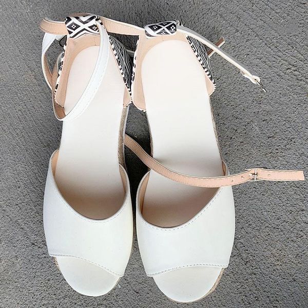 

women summer sandals ladies pu leather button wedges open toe sandals woman boho style fashion casual platform shoes 2020 new, Black