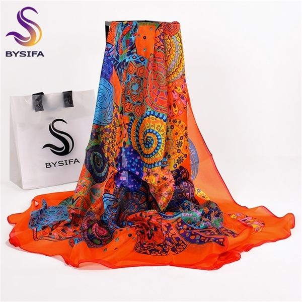 

orange blue winter women pure silk scarf shawl spring fall fashion large elegant classical long scarves wraps printed 180*110cm y201007, Blue;gray