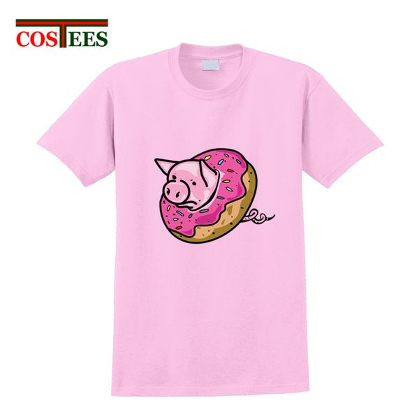 

sport parody men's t-shirts 2018 funny pig donut t shirts homme short sleeve pre-cotton o-neck bacon donut tee shirt men plus size 3xl