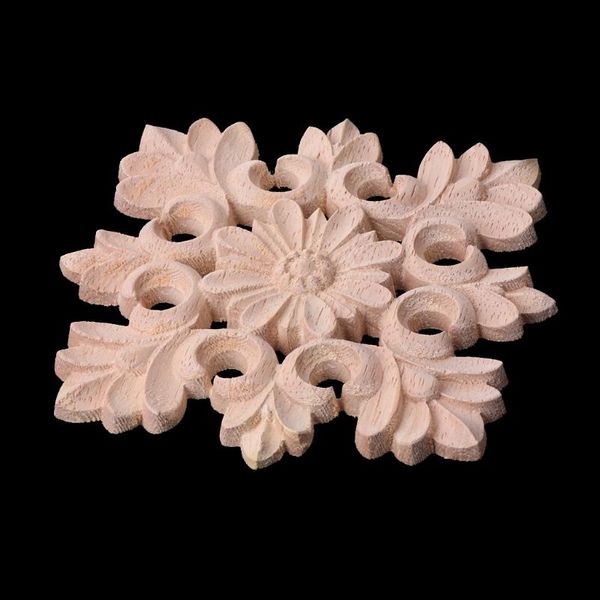 

exquisite wood carved corner onlay applique frame furniture unpainted home decor 634e