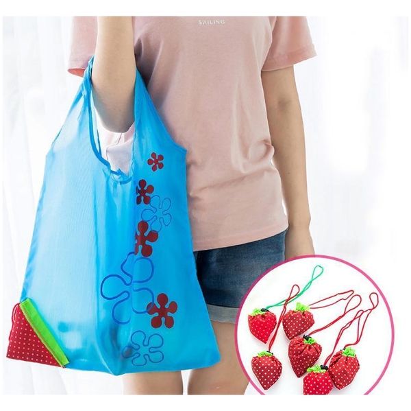 

strawberry folding shopping bags 11 colors home storage bag reusable grocery tote bag portable folding shopping conv jllmdp lajiaoyard