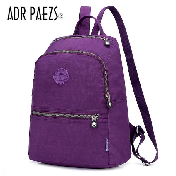 

paez nylon waterproof small backpack for teenage girls mochila feminina casual solid women schoolbags pocket daypack sac a dos