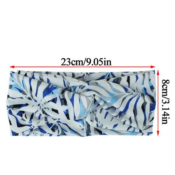 

bohe women cross knotted headband girls elastic stretch floral print hair ribbon wide hair band for sport yoga hair accessory q wmtlmn