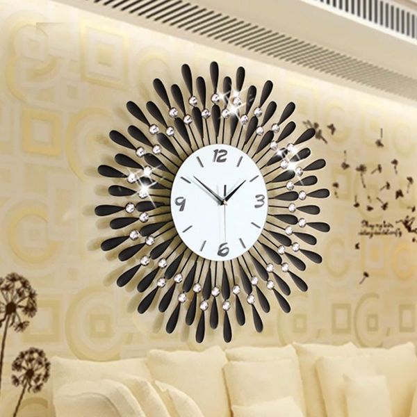

crystal sun modern style silent wall clock 38x38cm, 2021 new product living room office home wall decoration