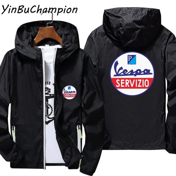 

men's vespa servizio zipper thin windbreaker bomber hooded jacket male outdoor sports pilot skin ultra light coat plus size 7xl, Black;brown