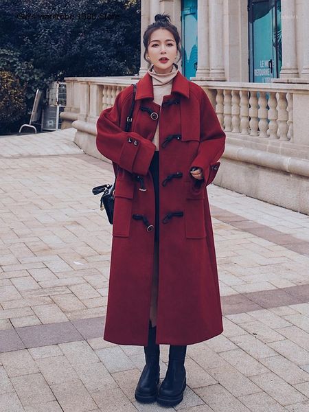 

mid autumn long denim coat with button down for women1, Black