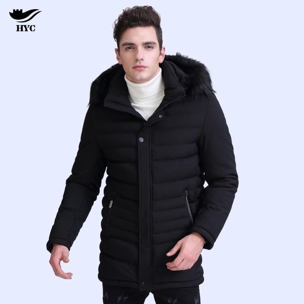 

men's down & parkas hai yu cheng mens hooded jackets male winter coats long trench men parka anorak jacket cotton quilted puffer 78681, Black