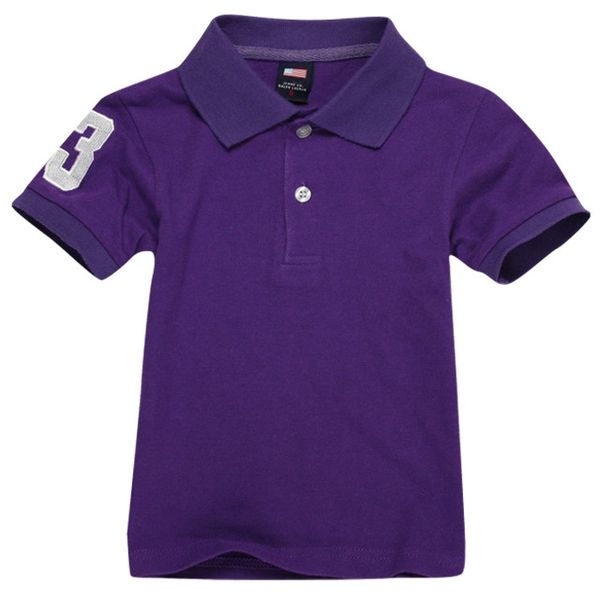 

children polos t shirt kids lapel short sleeves baby polos t shirt boys clothing embroidery tees girl cotton t shirts 8889purple, Blue