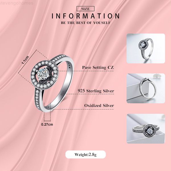 

zirconia modian classic vintage rings clear design cubic 100% authentic 925 sterling silver ring for women fashion jewel