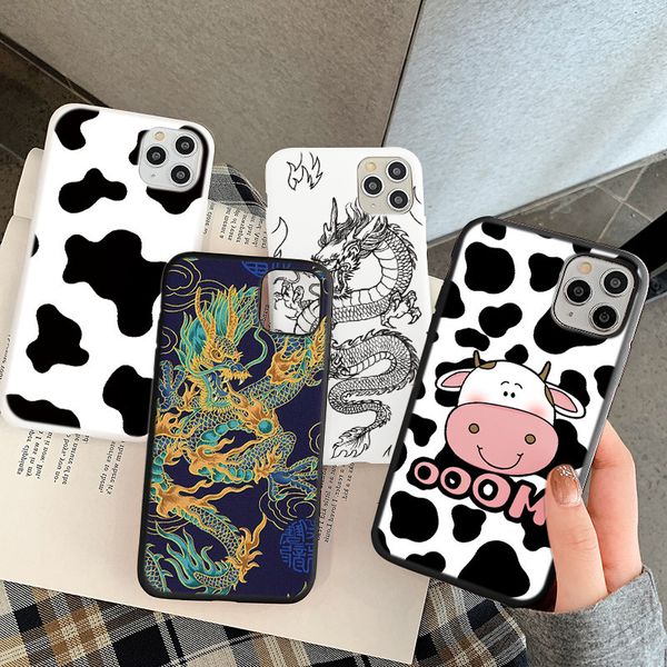 

white black cow case for xiaomi redmi 8t 9s 6 7 8 max 9a 8a 7a mi note 10 a3 9 lite 9t poco f2 pro cases dragon cover