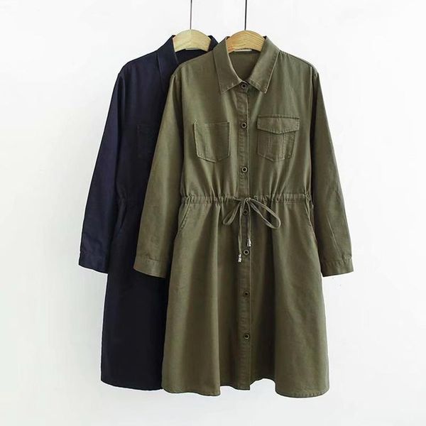

women's trench coats woman plus size outerwear & jackets large long sleeve oversize pockets autumn windbreaker coat, Tan;black