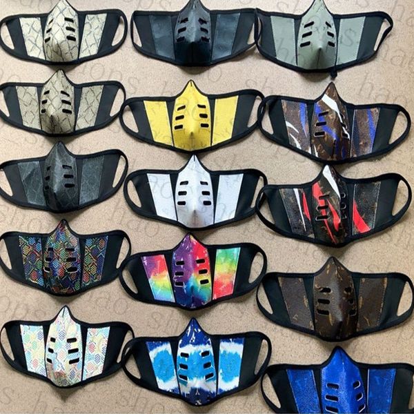 

28style unisex masks masks pu кожаная пылезащитная маска для лица модный печати мужчины женщины прочные маски рот на открытом воздухе анти-т