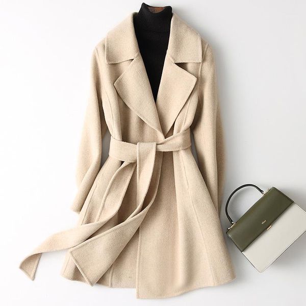 

woollen overcoat real cashmere coat women coat1, Black
