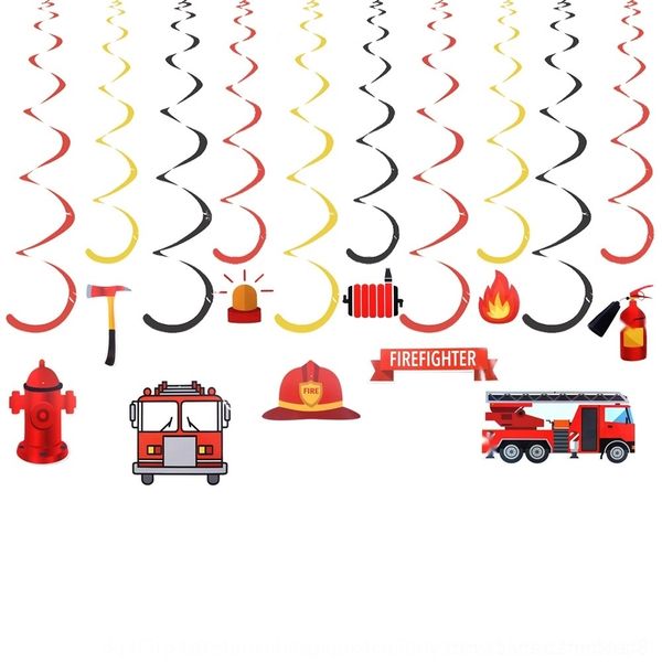 

5mzgf fire-fighting massage pvc spiral cartoon fire-fighting children's party whirlpool pendant theme pendant decoration 9dy4w