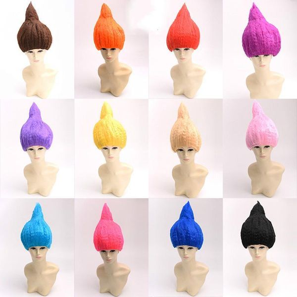 

party hats flame shape wig cosplay multicolor short wigs for birthday synthetic sets halloween props annual meeting festival hat1