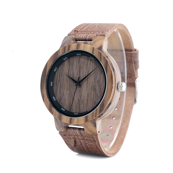 

bobo bird wd22 zebra wood watch men grain leather band scale circle brand designer quartz watches for men women in wooden box, Slivery;brown