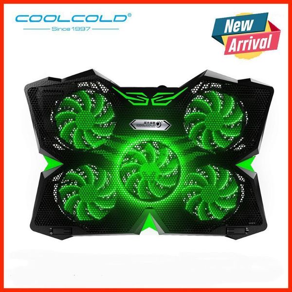 

coolcold gaming lapcooler cooling pad with 5 led fans for 12-17 lap