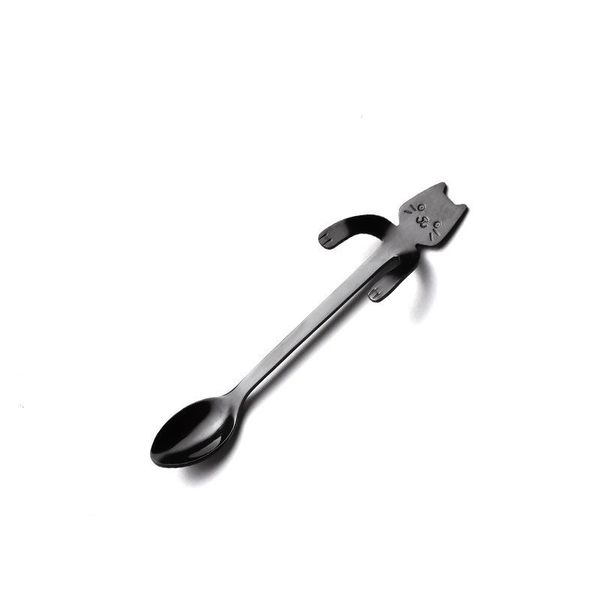 

1pc stainless steel coffee spoon cartoon cat hanging cup coffee spoon cup teaspoo multiple colors household cute mug tea spoon h jllvvj