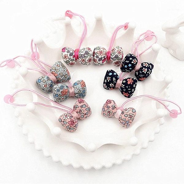 

hair accessories boutique 80pcs/lot bowknot ties crystal shinning hairbands cute mini size girls elastic bands1, Slivery;white