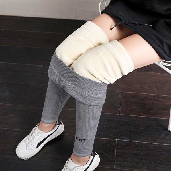 

thickening cashmere butt lifting leggings winter warm velvet elastic women streetwear high waist stretch pencil pants 211221, Black