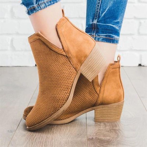 

казаки женская обувь ретро женский скольжению на заостренный toe обувь женская короткие сапоги женские твердые женщины ботильоны падения гру, Black