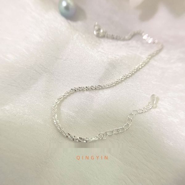 

silver s925 pure silver all sky star women's simple network hongsen series cool wind small bracelet bracelet crowd design wbjct, Golden;silver