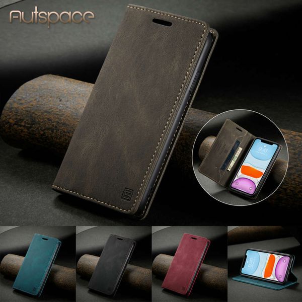 

autspace - leather case with cover, vip 12 11 pro x xs max mini xr 7 8 6 plus se fashion luxury magnetic casevfe1