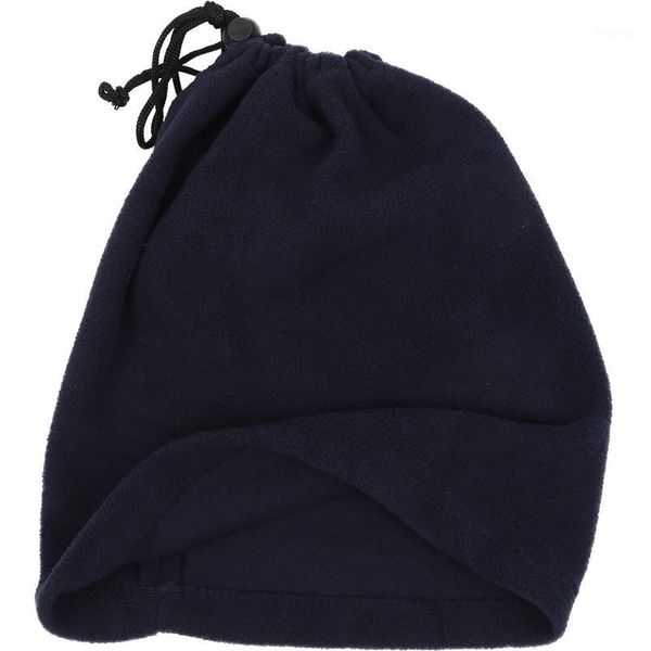 

blue polar fleece neck warmer thermal snood scarf hat ski wear snowboarding1, Black