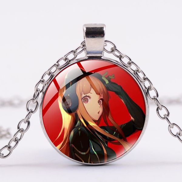 

persona 5 necklace anime game p5 ren amamiya ryuji sakamoto fashion glass cabochon pendant chain necklace souvenir, Silver