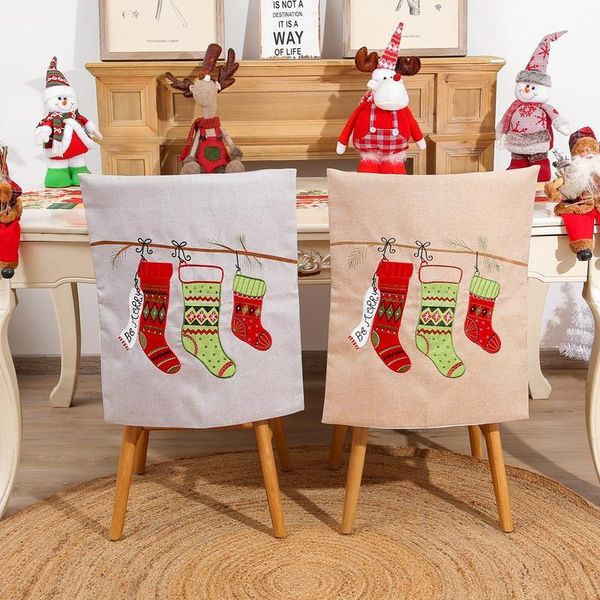 

christmas chair covers christmas decorations for home table santa claus chair back covers christmas ornaments 2020 xmas gifts bbykrw