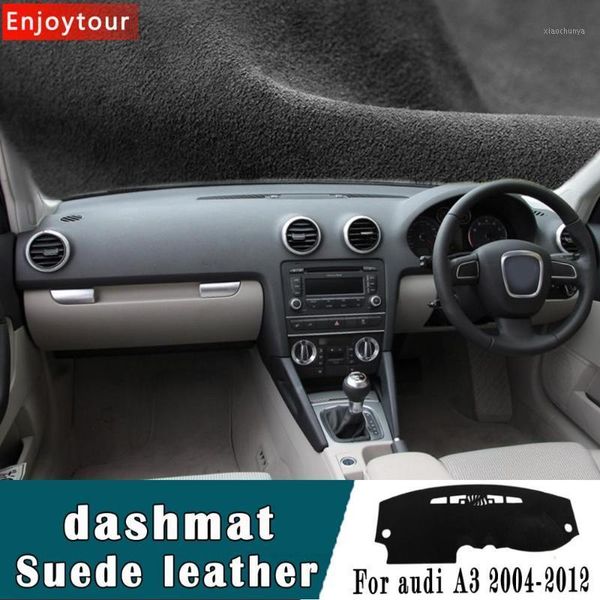 

car-styling suede leather dashmat dashboard cover pad dash mat carpet for a3 s3 g2 2004 2005 2006 2007 2008 2011 2012 rhd1