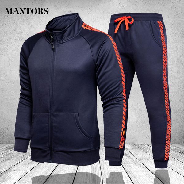 

casual tracksuit men autumn spring zipper sweatshirt jackets+pants 2 pieces sets male slim fit sportswear brand fashion set kg-37, Gray