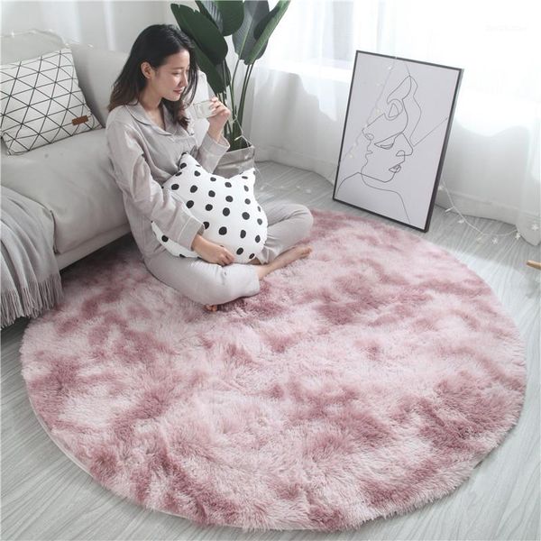 

carpets 200x200cm round carpet nordic ins style gradient colorful rug living room bedroom rugs fur mats large size hanging basket mat1