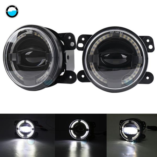 

for wrangler dodge 30w chip led 4 inch white round fog lights lens projector drl off road fog lamps