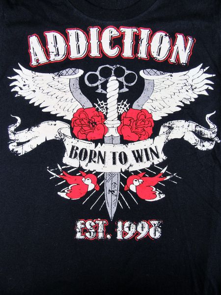 

new mens t shirts addiction brand men's t shirt tee black born to win goth tattoo size l brand new t-shirts sport hooded sweatshirt hoo