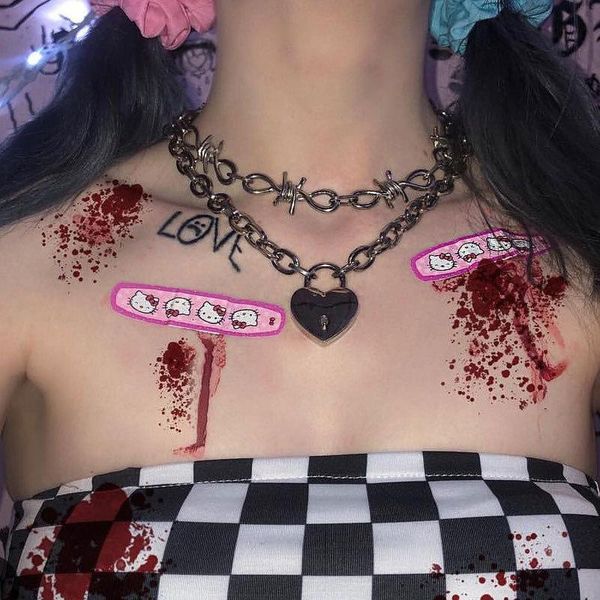 

chokers thorns dark fashion necklace ins style devil igirl choker e-girl chain hip hop punk jewelry, Golden;silver