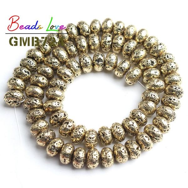 

wholesale lava stone plating volcanic rock round rondelle spacer beads for jewelry making diy bead bracelet 6 8 10mm 15 inches wmtptk