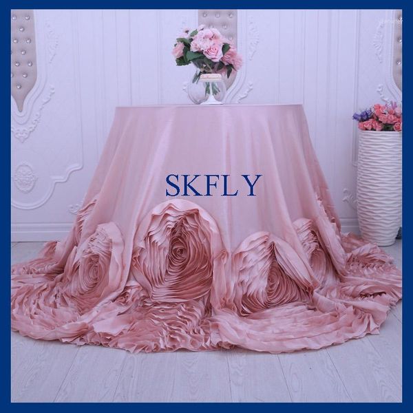 

table cloth cl052h nice wedding fancy round blush pink rosette cake cloth1