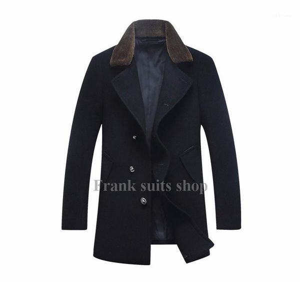 

men's wool & blends custom made 2021 black warm thick turn-down collar coat slim business men's woolen coats1